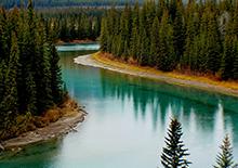 Photo of Bow River in Alberta in Canada