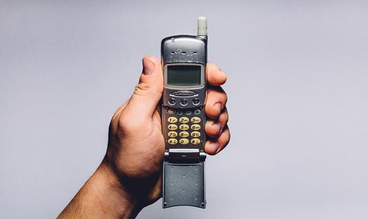 An old flip-front mobile phone