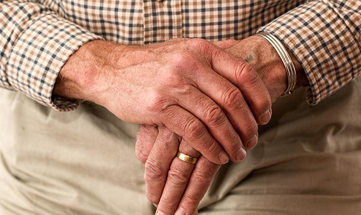Elderly man hands