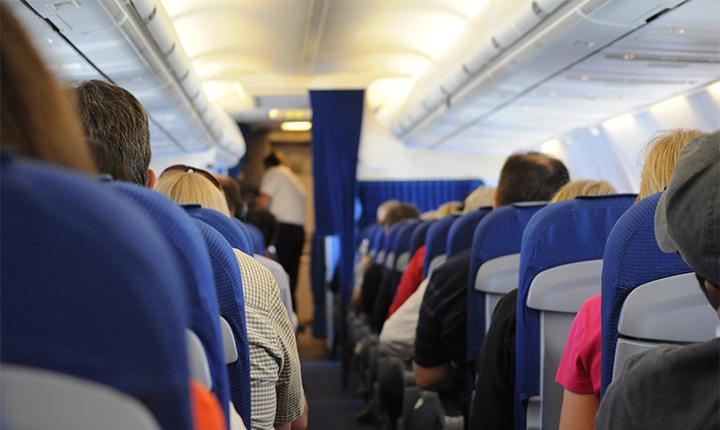 People seated on a plane