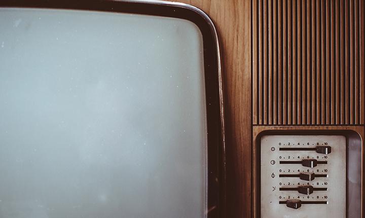 Close-up of old tv