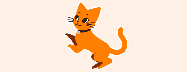 Drawing of a cat jumping