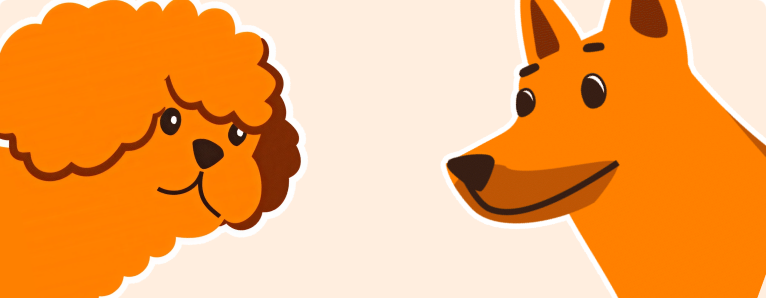 Drawing of two dogs sitting next to each other