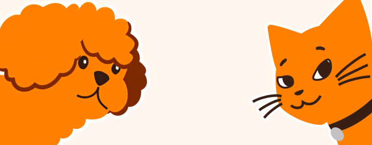 Drawing of a dog and a cat sitting next to each other