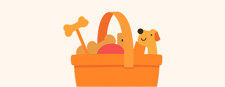 £35 Pet Hamper Drawing of a pet hamper basket