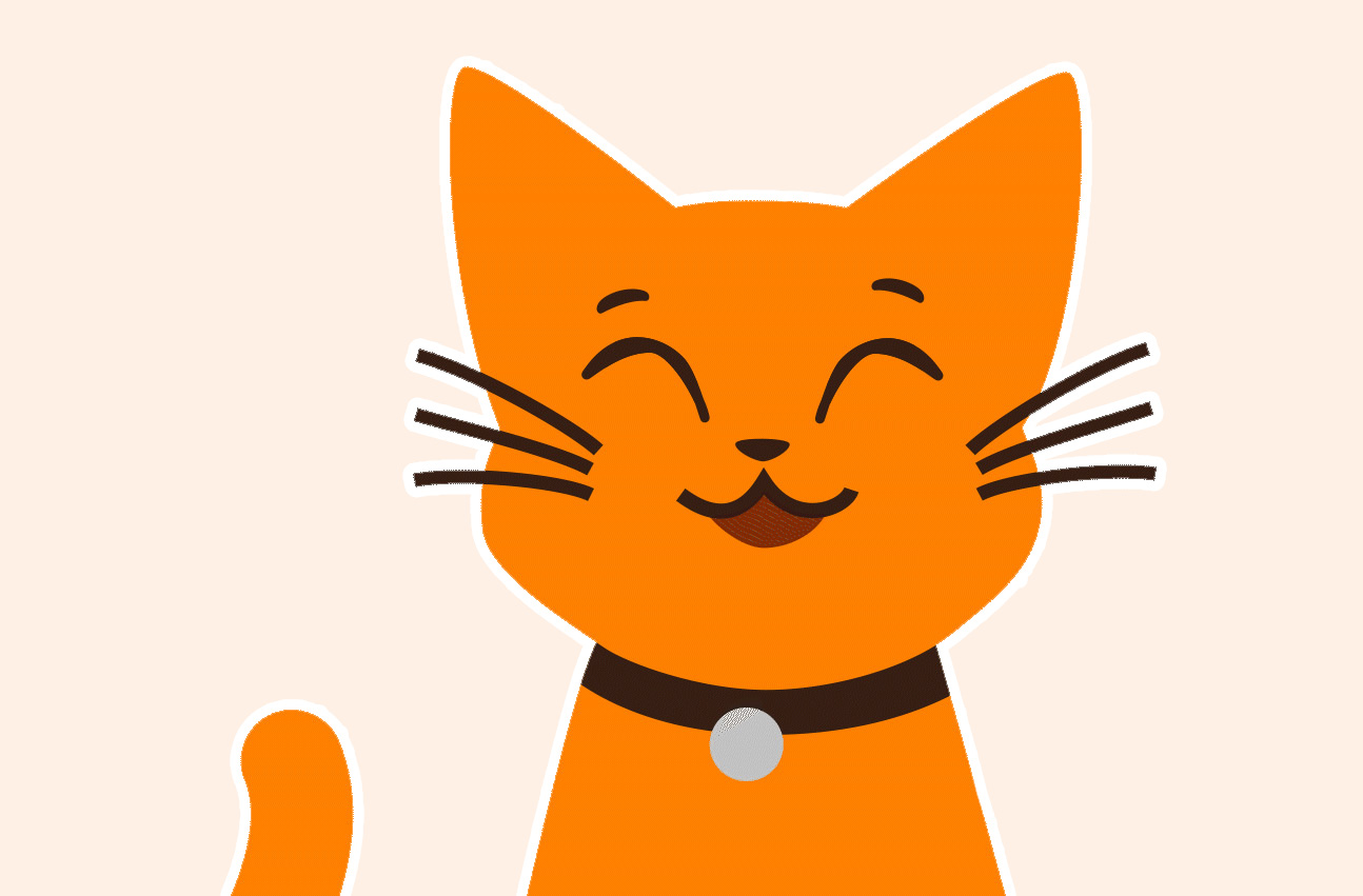 Drawing of a happy cat