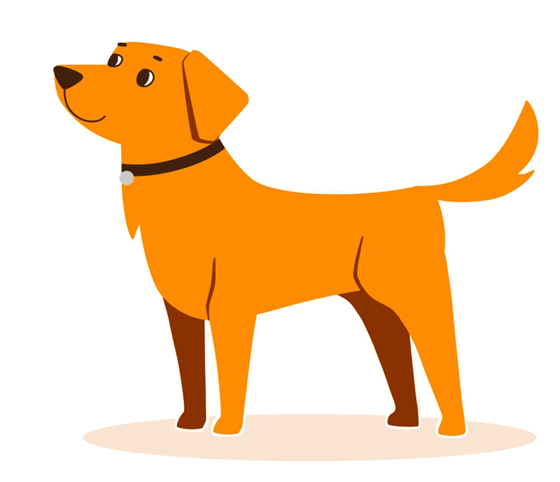 Drawing of a happy dog