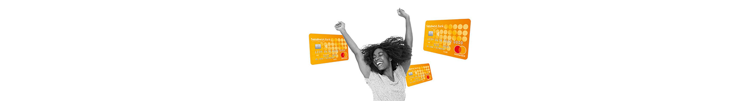 Woman happy with credit cards